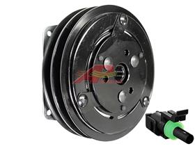 York 2 Groove, 6" Heavy Duty Clutch, 1 Wire Female Weather Pack Coil 12V, 1/2" Belt, GL 1.66C, 2.28F