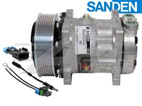 OE Sanden Compressor SD7H15 - 130mm, 8 Groove Clutch 12V