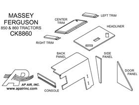 Massey Ferguson Lower Cab Kit with Headliner - Ginger Brown Basket Weave