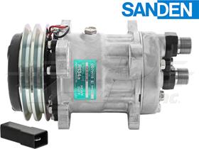 OE Sanden Compressor SD7H15 - 140mm, 2 Groove Clutch 12V