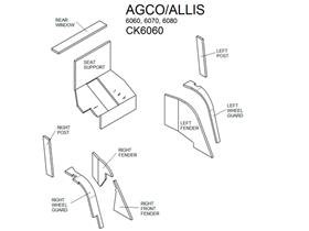 Agco/Allis 6000 Series Lower Cab Kit - Black