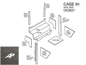 Case/IH Lower Cab Kit with Headliner (2 Door) - Black