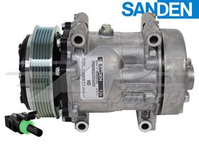OE Sanden Compressor SD7H15, FLX7 - 125mm, 6 Groove Clutch 12V