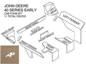 John Deere Early 40 Series Cab Kit without Headliner - Sailcloth Tan