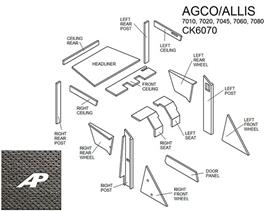 Agco/Allis 7000 Series Lower Cab Kit with Headliner - Black