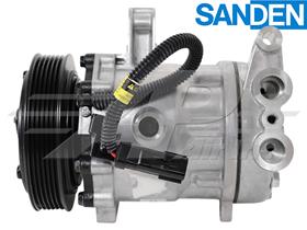 OE Sanden Compressor SD7H15 - 130mm, 6 Groove Clutch 12V