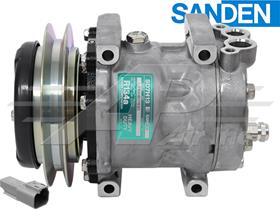 OE Sanden Compressor SD7H13 - 146mm, 1 Groove Clutch 24V