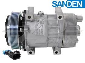 OE Sanden Compressor SD7H15 - 125mm, 6 Groove Clutch 12V