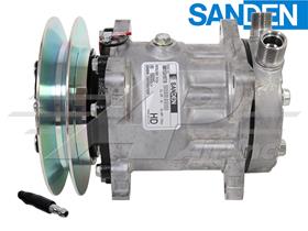 OE Sanden Compressor SD7H15 - 158mm, 1 Groove Clutch 12V