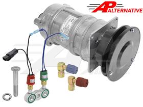 New Heavy Duty Aluminum A6 Replacement Compressor with Hi & Lo Pressure Update Kit