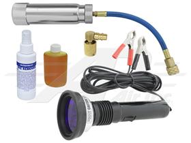 12 Volt UV Leak Detection Kit, 2oz. Refillable Dye Injector, 2oz. A/C Dye, Dye Remover