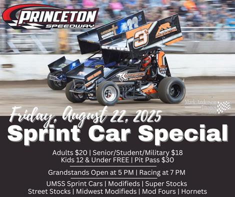 Friday, Aug 22 - Sprint Cars plus full night of WISSOTA Action