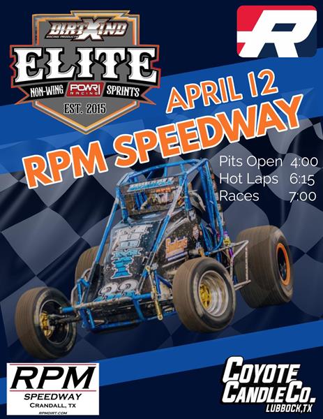 RPM Speedway Season Opener April 12 for POWRi Elite Non-Wing Sprints