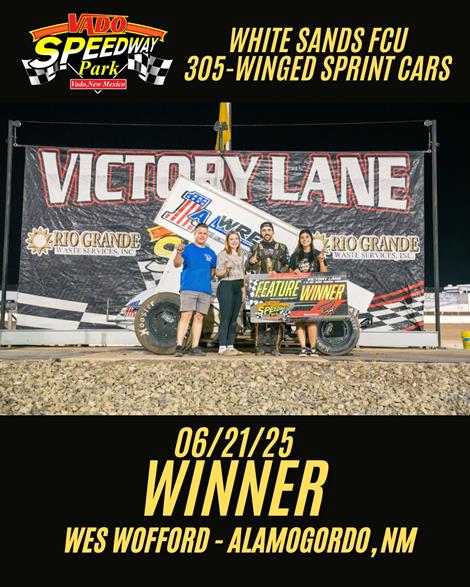 Wes Wofford Wins with POWRi White Sands Federal Credit Union Vado 305 Sprints