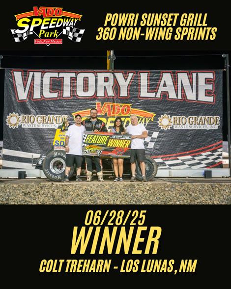 Colt Treharn Wins with Sunset Grill POWRi Vado Non-Wing Sprints