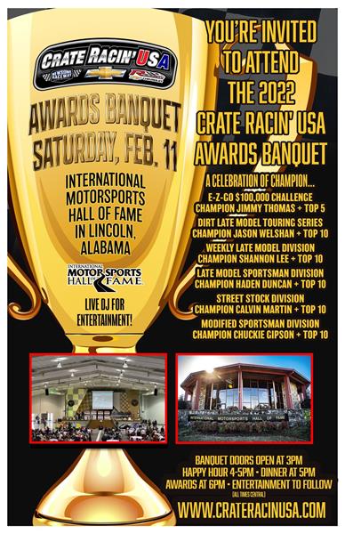 2022 Crate Racin' USA Awards Banquet Set for February 11th