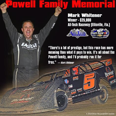 Emotional Whitener Gets Biggest Victory in Powell Family Memorial at All Tech Raceway