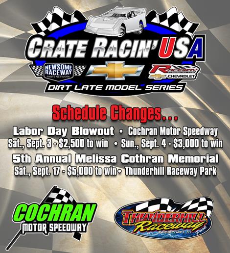 Schedule Changes Announced for Crate Racin’ USA Tour