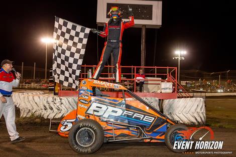 Alex Midkiff Masterful in POWRi IMRA Victory at Macon Speedway
