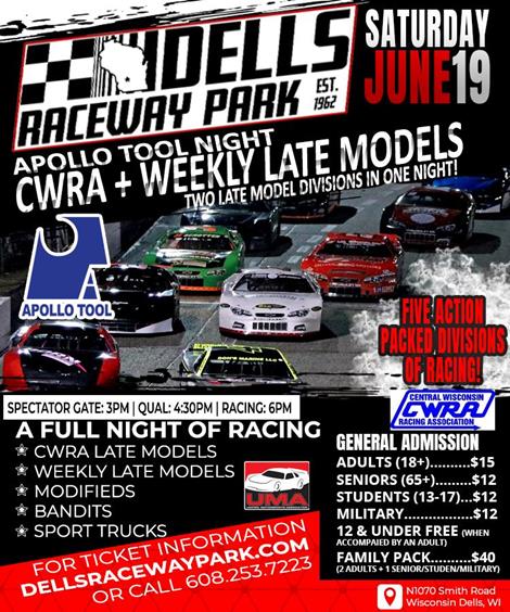 Apollo Tool Night Excitement June 19th 5-Divisions of Racing