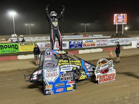 Korbyn Hayslett Dominates in POWRi BOSS at Atomic Speedway Series Season Finale