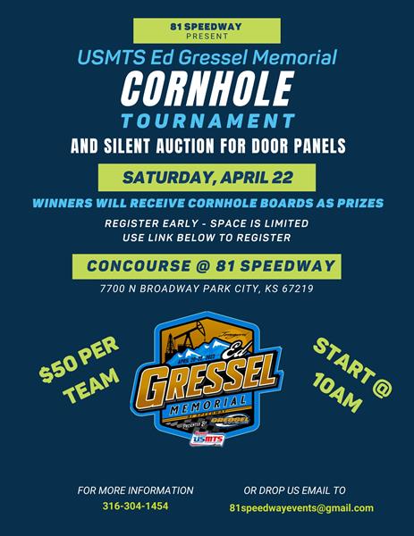 1st Annual Ed Gressel Memorial Cornhole Tournament