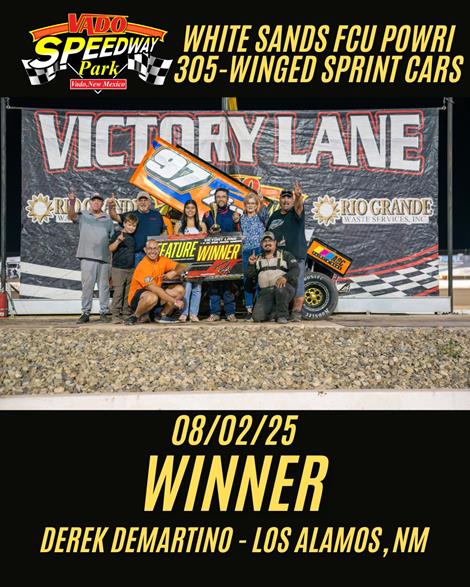 Derek DeMartino Three Straight Wins with POWRi White Sands Federal Credit Union Vado 305 Sprints