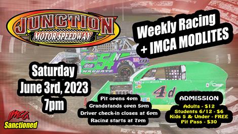 Weekly Racing w/IMCA Modlites June 3rd!