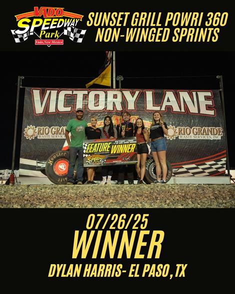 Dylan Harris Dominates in Win with Sunset Grill POWRi Vado Non-Wing Sprints