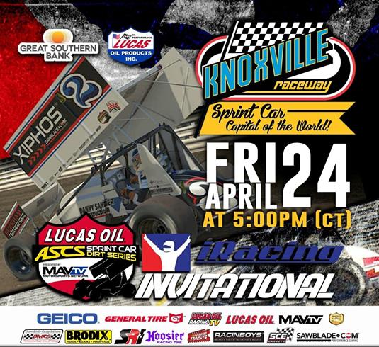 RacinBoys Providing Live Video Broadcast of Lucas Oil ASCS iRacing Invitational Series Event at Knoxville Raceway This Friday