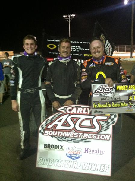 Lance Norick Tops Canyon Speedway Park with Carlyle Tools ASCS Southwest Region