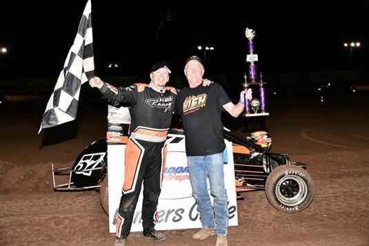 Dayton Shelton and Kyle Huttenhow Earn Wins with POWRi SWEM at Deuce of Clubs Thunder Raceway