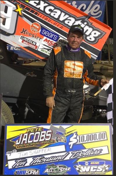 TIM SHAFFER EARNS PETE JACOBS MEMORIAL TITLE WORTH $10,000 AT WAYNE COUNTY SPEEDWAY