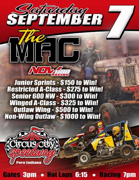 Double Points and Added Money Highlight "The MAC" at Circus City Speedway on Saturday