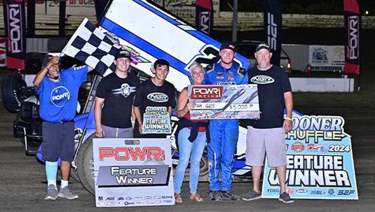 Noah Gass Gains Checkers with POWRi 410 Outlaw Sprints at Creek County Speedway