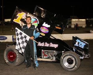 Reneau Goes 3 Wide to Top DGS Motorsports RaceSaver Sprint Cars at Devil's Bowl Speedway
