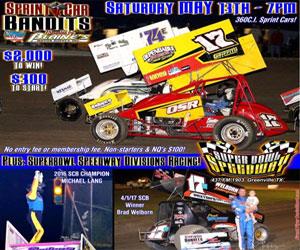 The 360C.I. NCRA SPRINT CAR BANDITS TEAMS HEADED to SUPERBOWL SPEEDWAY - THIS SATURDAY, MAY 13th 7pm!