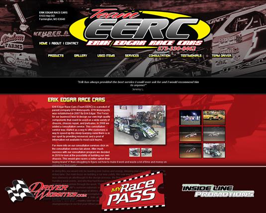Driver Websites Launches Business Website for Erik Edgar Race Cars