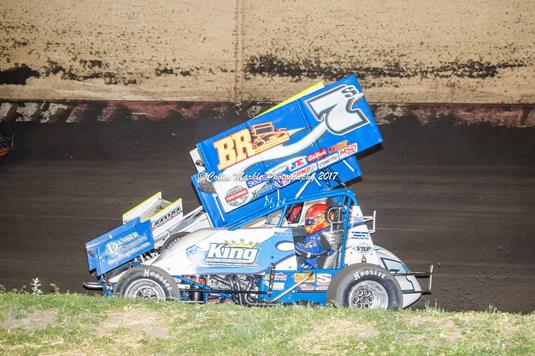 Sides Wins World of Outlaws Heat Race and Dash Before Bad Luck Strikes at Stockton Dirt Track