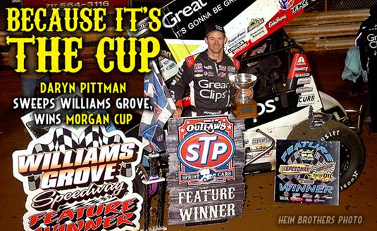 World of Outlaws STP Sprint Car Series Champ Pittman Makes Clean Sweep of Williams Grove Speedway