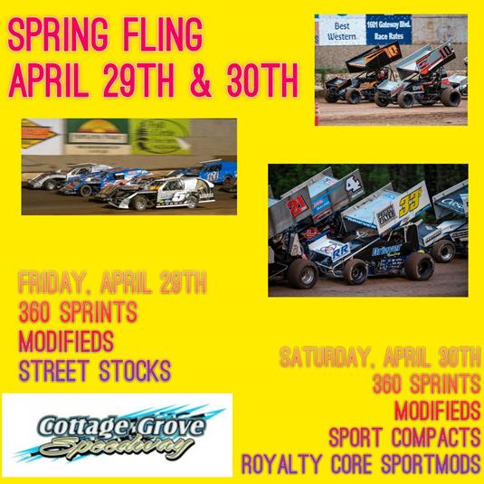 2 NIGHTS OF RACING THIS WEEKEND AT COTTAGE GROVE SPEEDWAY!!