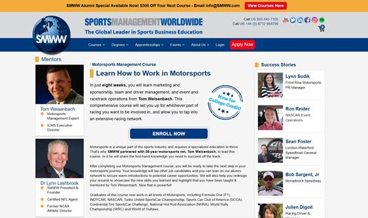 Racing Biz Opportunity: SMWW Motorsports Management Course Launches July 28