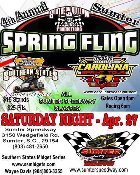 TriboDyn Lubricants Carolina Sprint Tour Starts Season Saturday at Sumter Speedway