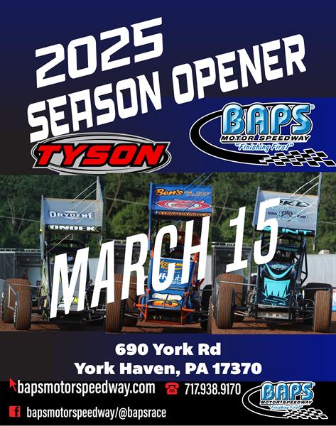 BAPS Motor Speedway Announces March 2025 Event Dates and Welcomes Back Tyson Fence Company