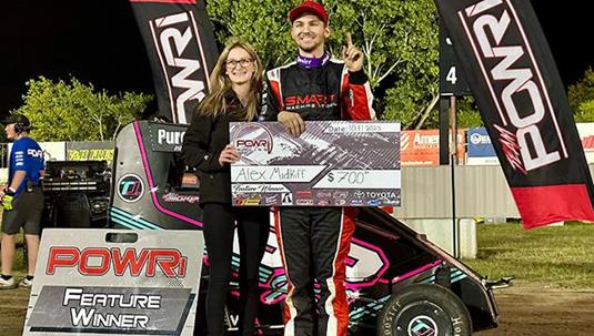 Alex Midkiff Masters Win in POWRi Outlaw Non-Wing Micros at Creek County Speedway
