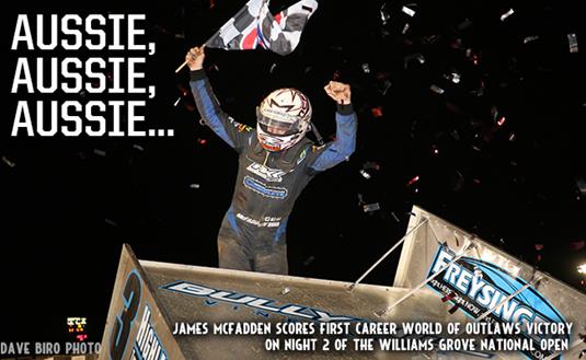 Australian James McFadden Scores First Career World of Outlaws Victory at Williams Grove