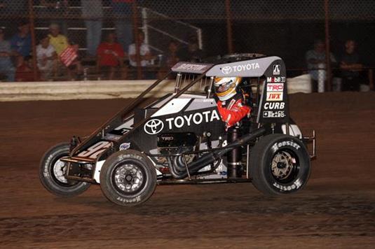Bayston Busts Through For First USAC Midget Win at Gas City