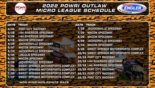 POWRi Outlaw Micro League Prepares for 2022 Racing Season Schedule