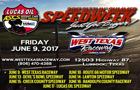 West Texas Raceway Added To 2017 ASCS Sizzlin’ Summer Speedweek