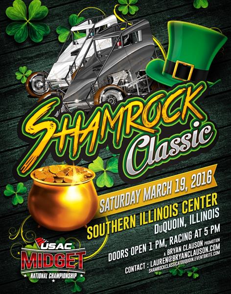Over 50 Cars Entered For DuQuoin's "Shamrock Classic" USAC Midget Opener Saturday